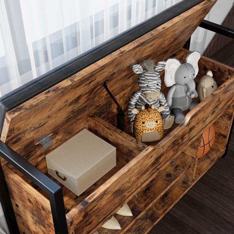 Lookebill Medium Density Fiberboard MDF Storage Bench 17 Stories Size 24.4 H x 39.4 W x 11.8 D